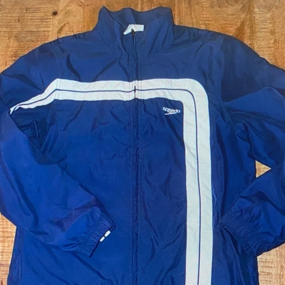 Reebok Blue and White Men's Jacket